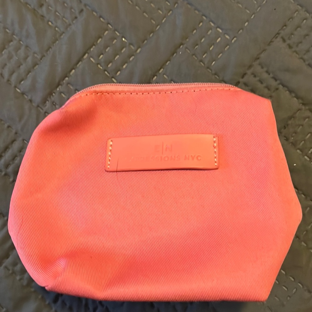 Bubblegum pink expressions NYC Small cosmetic bag